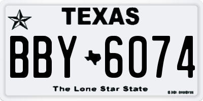 TX license plate BBY6074