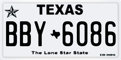TX license plate BBY6086
