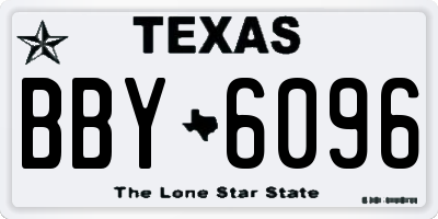 TX license plate BBY6096