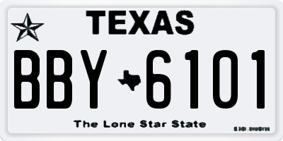 TX license plate BBY6101