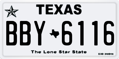 TX license plate BBY6116