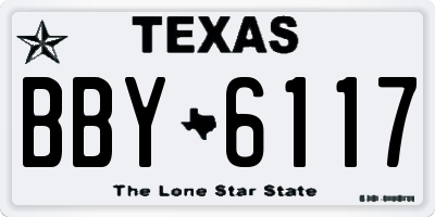 TX license plate BBY6117