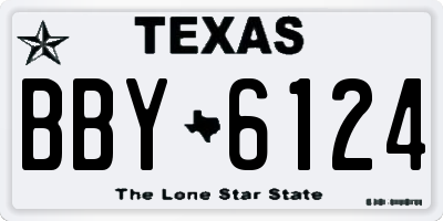 TX license plate BBY6124