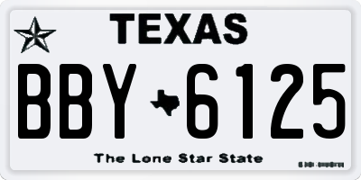 TX license plate BBY6125
