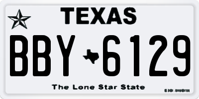 TX license plate BBY6129