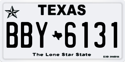 TX license plate BBY6131