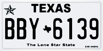 TX license plate BBY6139