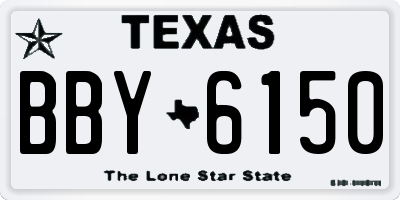 TX license plate BBY6150
