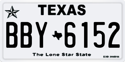 TX license plate BBY6152