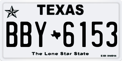 TX license plate BBY6153