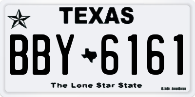 TX license plate BBY6161