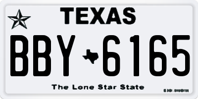 TX license plate BBY6165