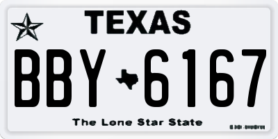 TX license plate BBY6167