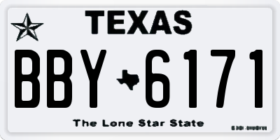 TX license plate BBY6171