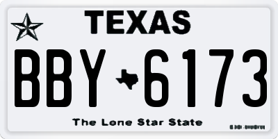 TX license plate BBY6173