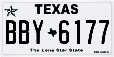 TX license plate BBY6177