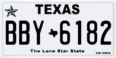TX license plate BBY6182