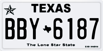 TX license plate BBY6187