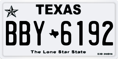 TX license plate BBY6192