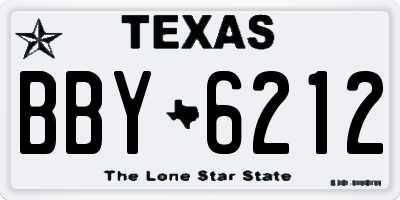 TX license plate BBY6212