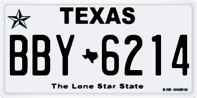 TX license plate BBY6214