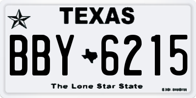 TX license plate BBY6215