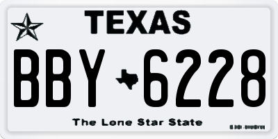TX license plate BBY6228