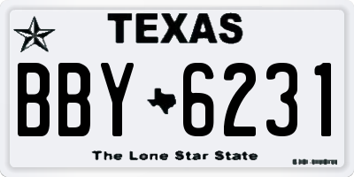 TX license plate BBY6231