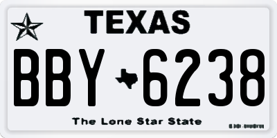 TX license plate BBY6238
