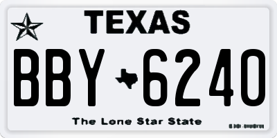 TX license plate BBY6240