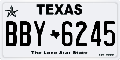 TX license plate BBY6245