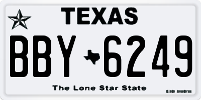 TX license plate BBY6249