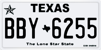 TX license plate BBY6255