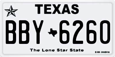 TX license plate BBY6260