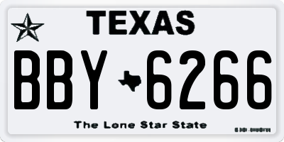 TX license plate BBY6266