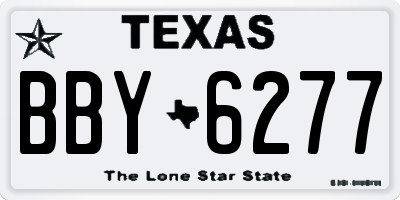 TX license plate BBY6277