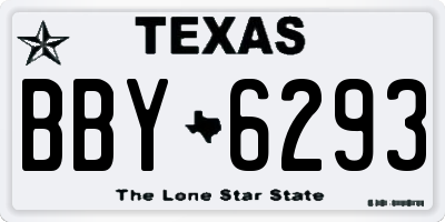 TX license plate BBY6293