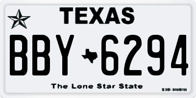 TX license plate BBY6294