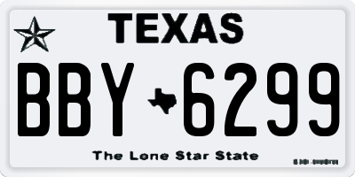 TX license plate BBY6299