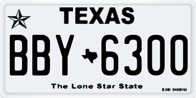 TX license plate BBY6300