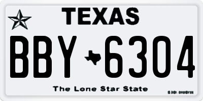 TX license plate BBY6304