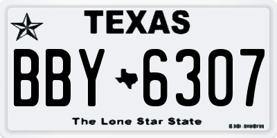 TX license plate BBY6307