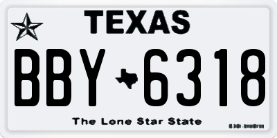 TX license plate BBY6318