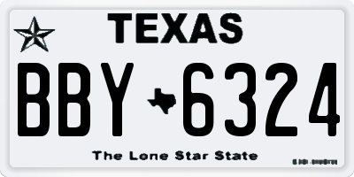 TX license plate BBY6324