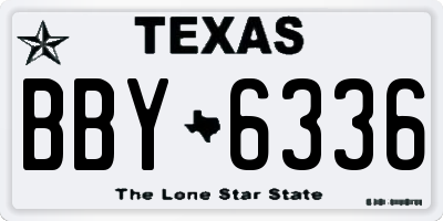 TX license plate BBY6336