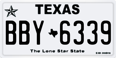 TX license plate BBY6339