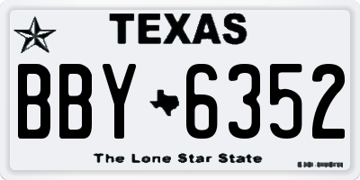 TX license plate BBY6352