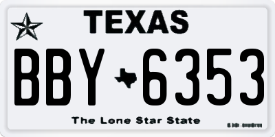 TX license plate BBY6353