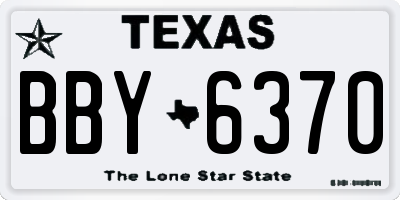 TX license plate BBY6370