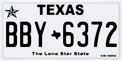 TX license plate BBY6372